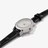 Limited Edition Petite Maude silverfärgad läderklocka med krokodilprägling
