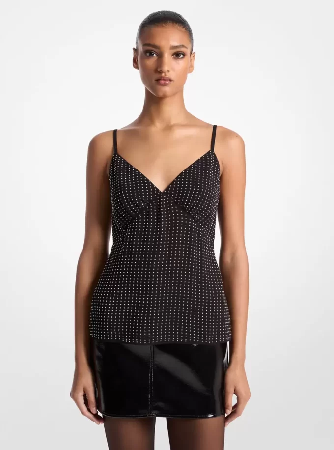 Linne med Georgette-motiv och strass