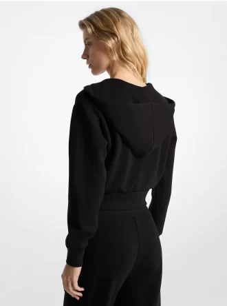 Logotyp Jacquard Charm Jacquard Beskuren Zip-Up Hoodie
