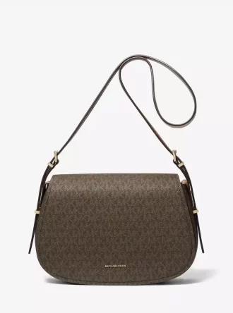 Lydia Medium Signature Logo Messenger-väska