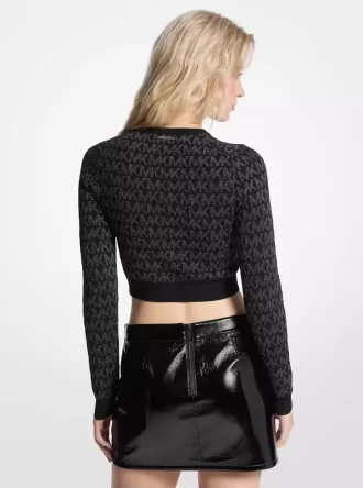 Metallisk logotyp i jacquard med kort dragkedja