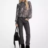 Metalliskt paisleymönstrat Georgette-blus