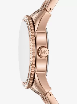 Mini Bryant Pavé-logotyp i roséguld