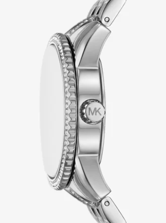 Mini Bryant Pavé-logotyp silverfärgad klocka