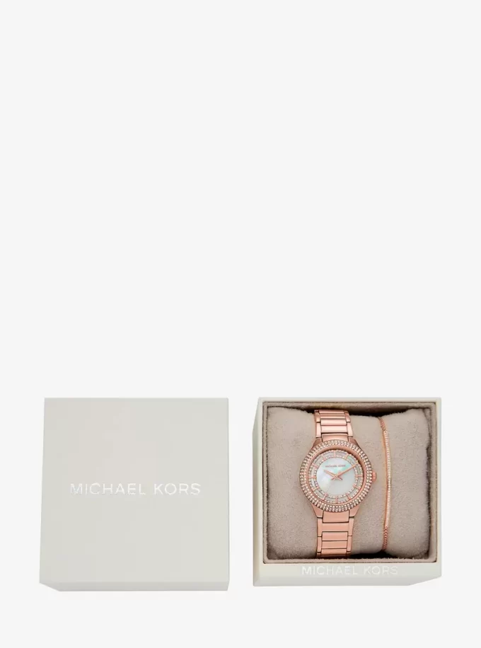 Mini Sylvia Pavé roséguldfärgad klocka och armband presentset Mini Sylvia Pavé roséguldfärgad klocka och armband presentset