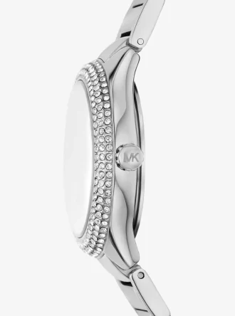 Mini Sylvia Pavé silverfärgad klocka och armband presentset