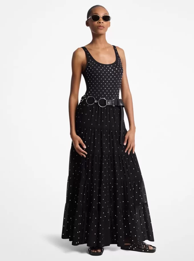Nitad Georgette Layered Maxi Kjol