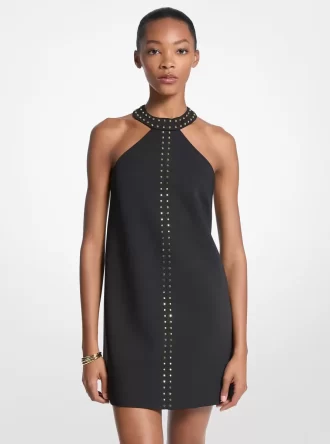 Nitad Stretchig Crepe Halter Miniklänning