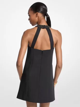 Nitad Stretchig Crepe Halter Miniklänning