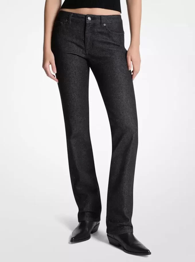 Nitade stretchiga cigarettjeans i denim