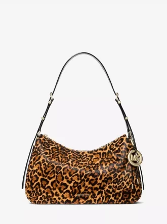 Nolita Medium Leopardmönstrad Axelväska i Kalvhår