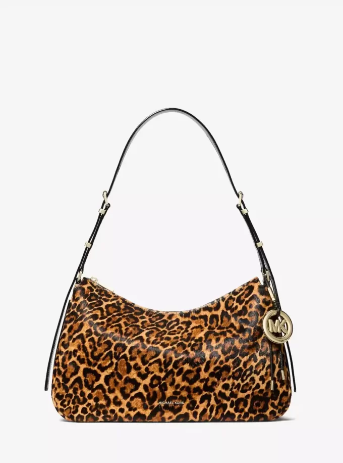 Nolita Medium Leopardmönstrad Axelväska i Kalvhår