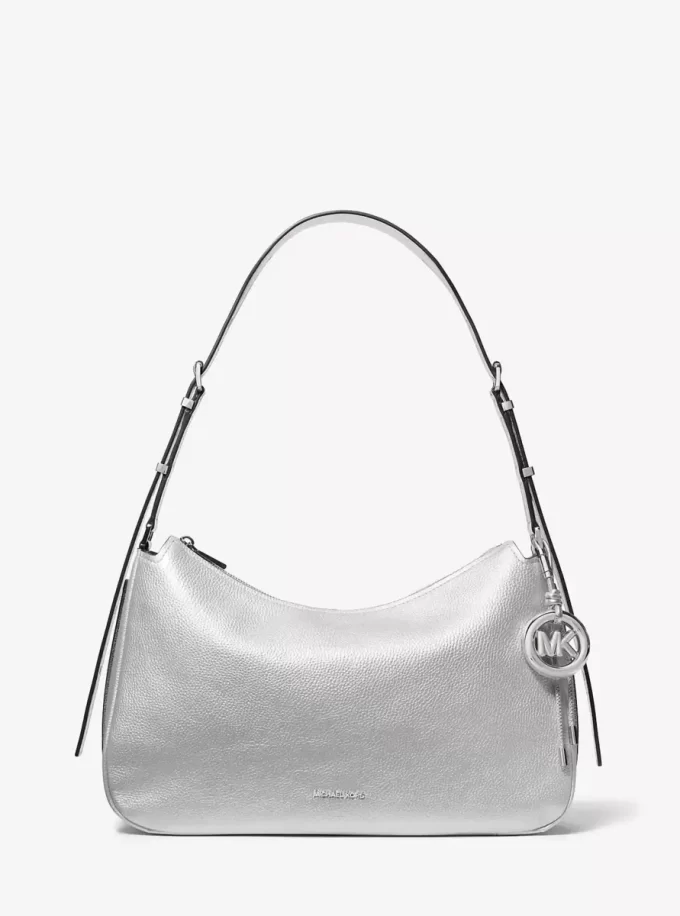 Nolita Medium Metallic Pebbled Läder Axelväska