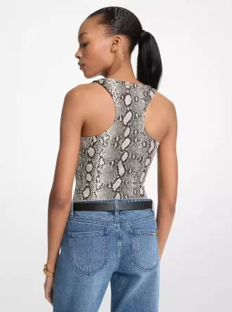 Ormmönster Bodysuit Med Rund Halsringning