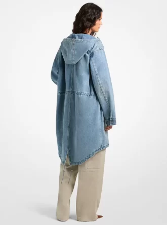 Parkas med huva i denim