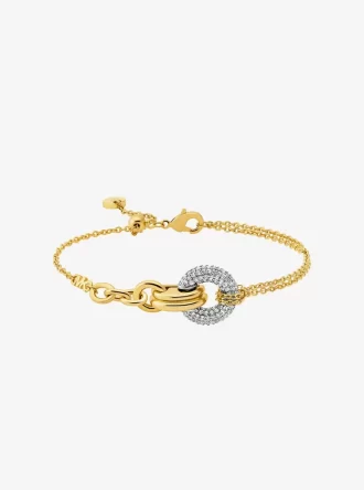 Pavé-armband med sammankopplade bågar