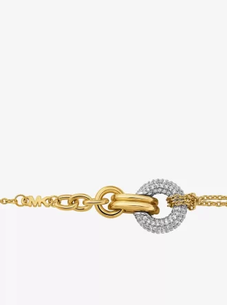 Pavé-armband med sammankopplade bågar