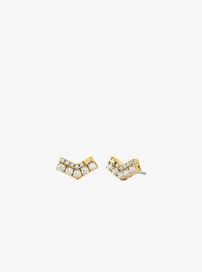 Pavé Chevron örhängen