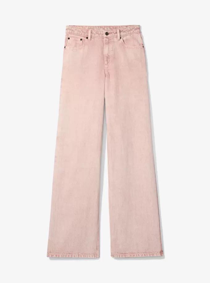 Plaggfärgade vida jeans