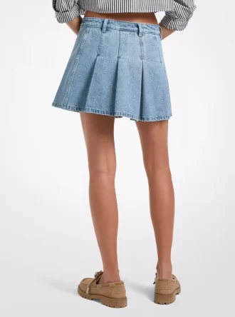 Plisserad denimminikjol