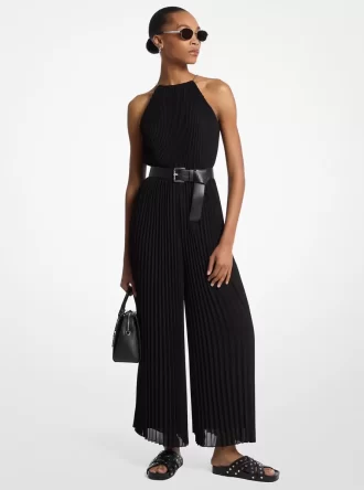 Plisserad Georgette Halter Jumpsuit