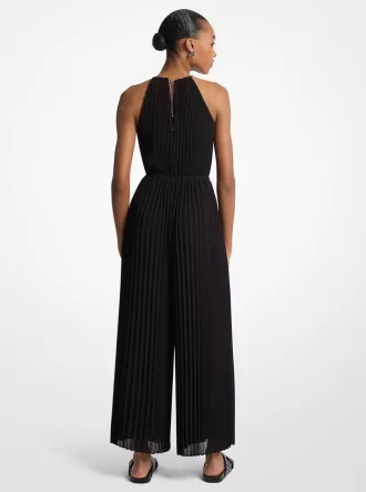 Plisserad Georgette Halter Jumpsuit