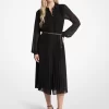 Plisserad Georgette Skjortklänning