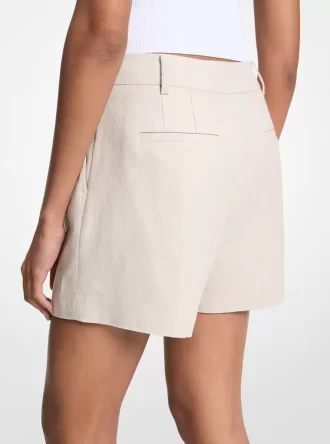 Plisserade shorts i linne och bomull Plisserade shorts i linne och bomull