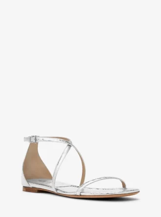 Polly Metallic Python Präglade Lädersandaler