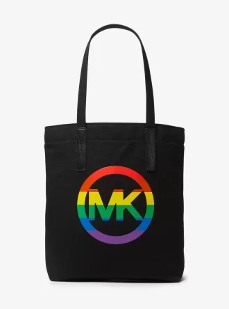 PRIDE regnbågslogotyp bomullstygväska