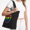 PRIDE regnbågslogotyp bomullstygväska