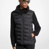 Quiltad nylon- och stickad jacka