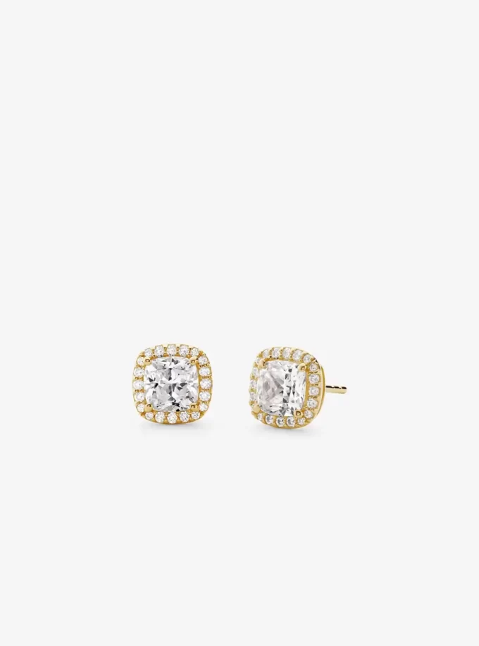Örhängen i sterlingsilver med pavé-detaljer och ädelmetallplätering
