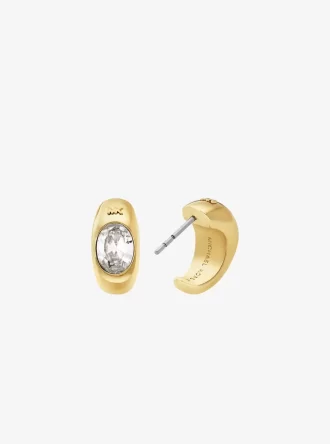 Örhängen med ädelmetallplätering och kubisk zirkonia