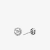 Örhängen med Halo-stift i sterlingsilver, pläterade i ädelmetall