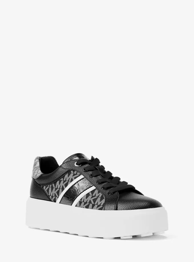 Romey Signature Logo Randig Platåsneaker Romey Signature Logo Randig Platåsneaker