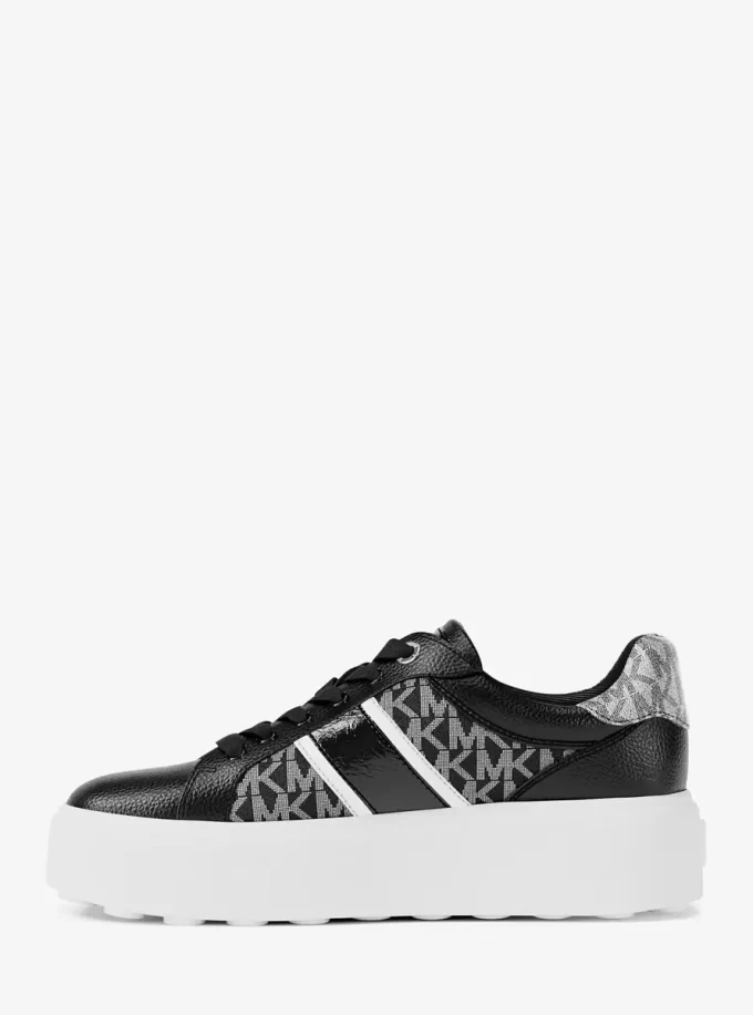 Romey Signature Logo Randig Platåsneaker Romey Signature Logo Randig Platåsneaker