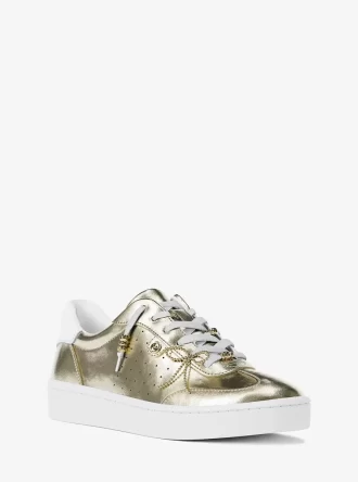 Scotty Utsmyckade Metalliska Lädersneaker