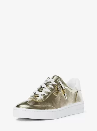 Scotty Utsmyckade Metalliska Lädersneaker