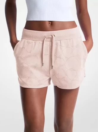 Shorts i bomullsblandning med broderat hjärta