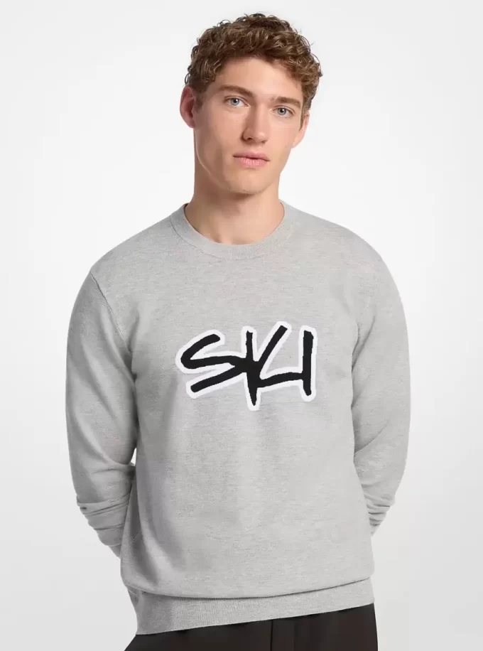 Skidtröja med intarsiamotiv