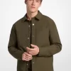 Skjortjacka med stretchig bomullsvaddering