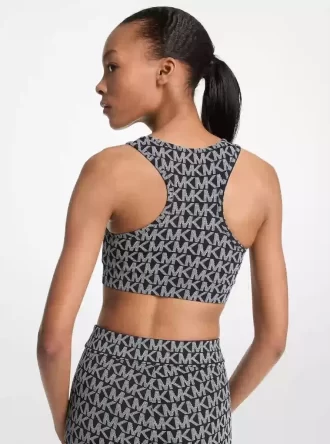 Sport-BH med logotyp och stretch i nylon