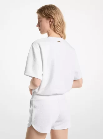 Stickade shorts med logotyp och jacquardmönster
