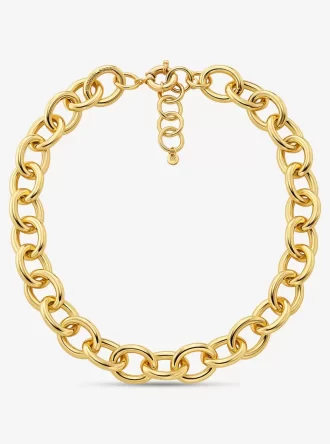 Stort halsband med ädelmetallpläterad mässingskedja