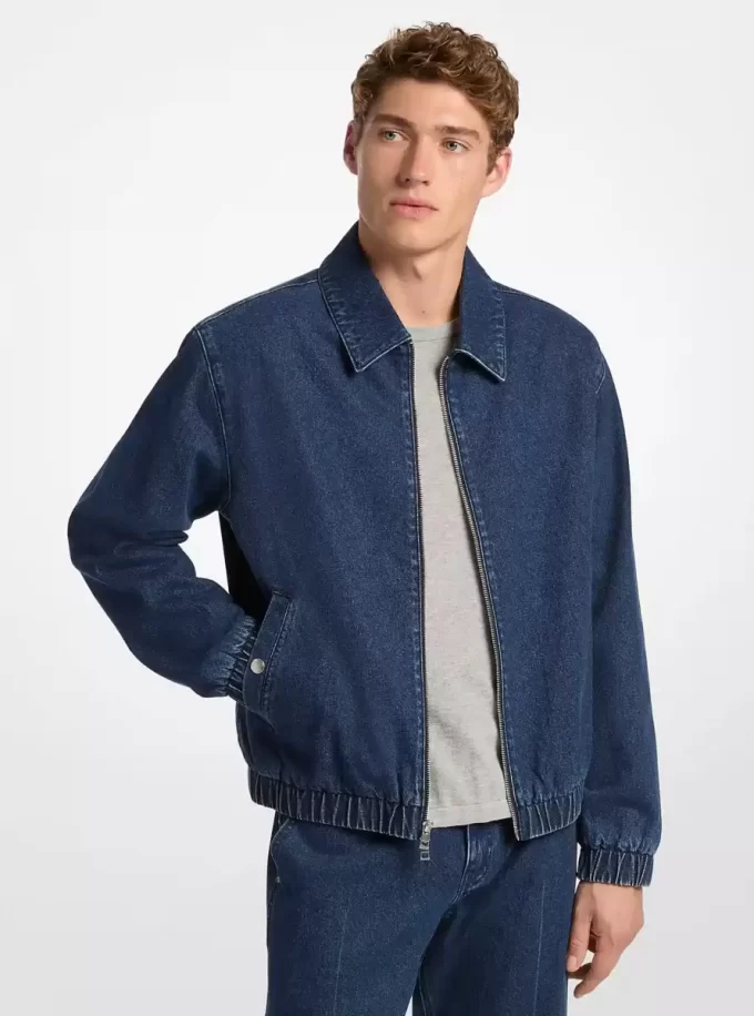 Stretchig denimskjortjacka