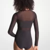 Stretchig nylon baddräkt med dragkedja