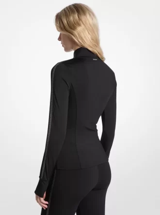 Stretchig nylonjacka med logotyptejp