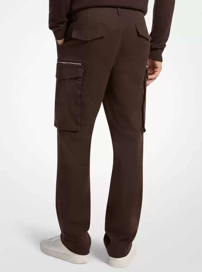 Stretchiga bomullsbyxor med dragkedja Stretchiga bomullsbyxor med dragkedja