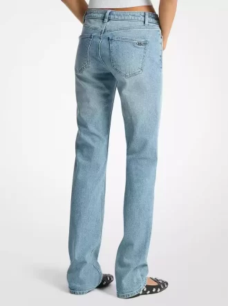 Stretchiga denimjeans i cigarettmönster